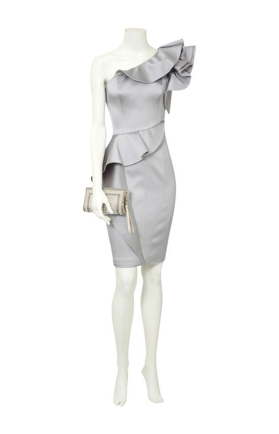 Light Grey One-Shoulder Dress
