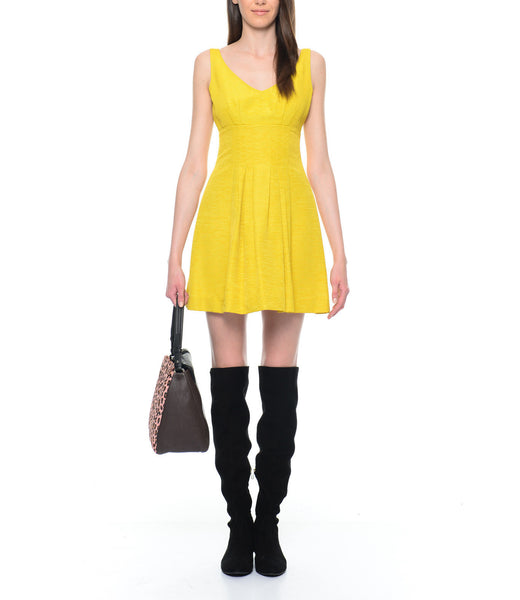 Yellow V-Neck Princess Dress