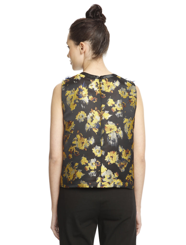 Blue/Yellow A-Line Lamé Top