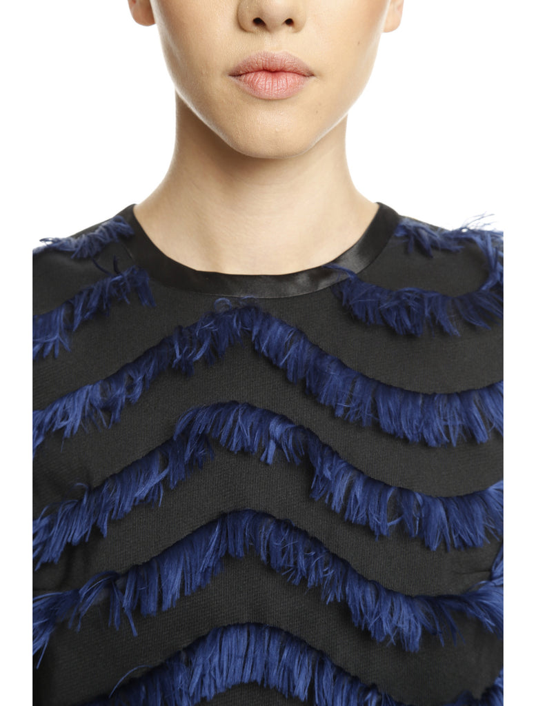 Blue/Yellow A-Line Lamé Top