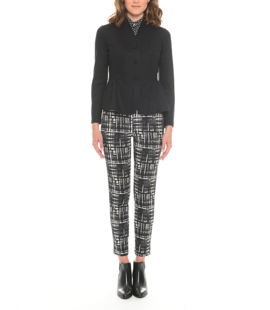 Black Waist Knitted Blazer