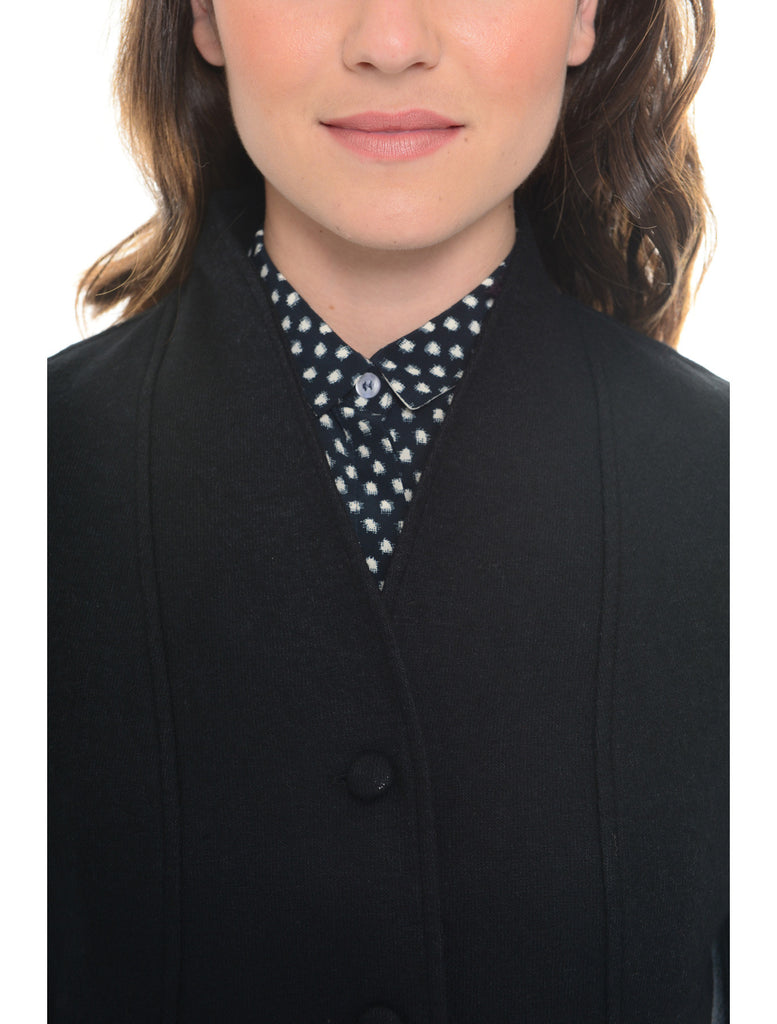 Black Waist Knitted Blazer