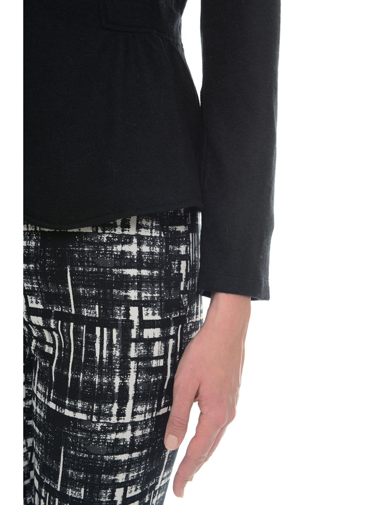 Black Waist Knitted Blazer