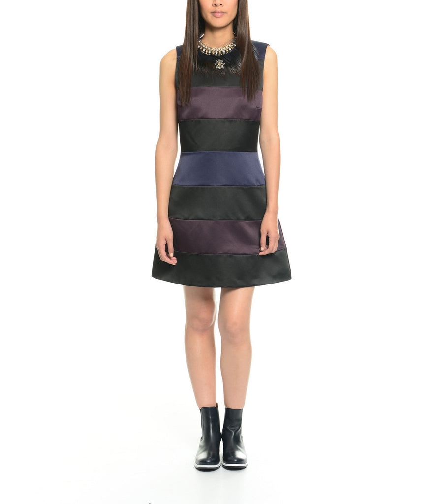 Black/Bordeau Sleeveless Dress