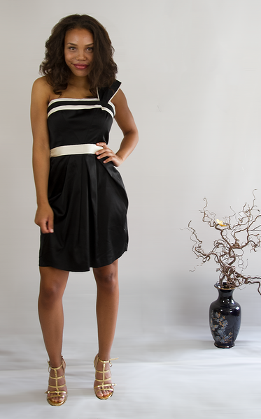 Black/White One Shoulder Dress