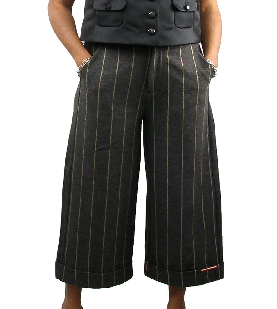 Grey Pinstripe Culottes