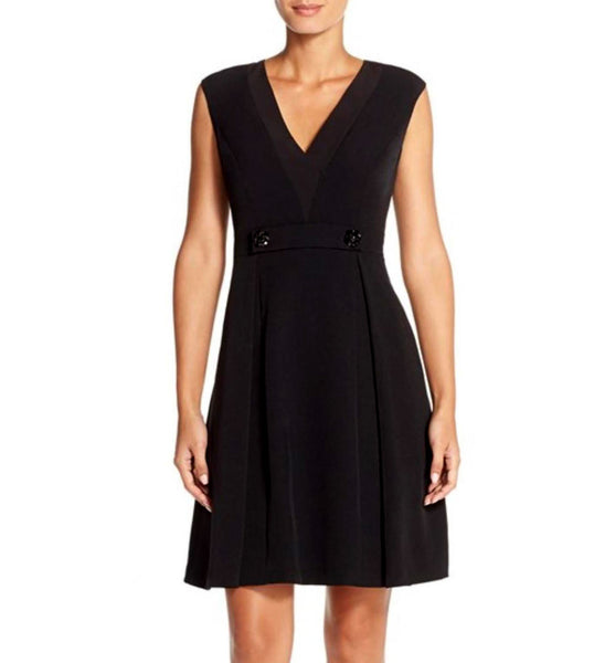 Black Embellished Crepe Dress