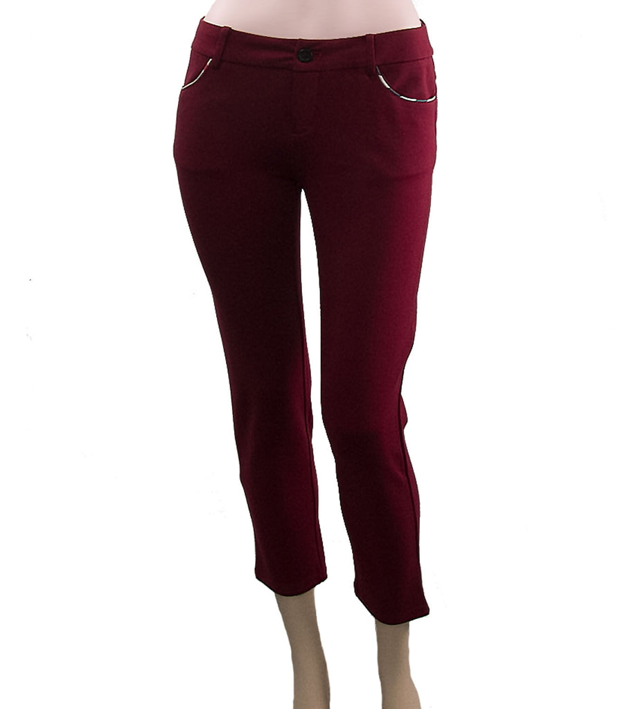 Burgandy Pants with Burberry Print