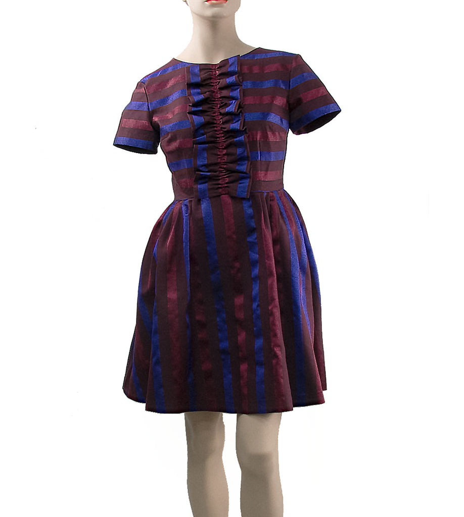 Maroon/Blue Stripe Dress