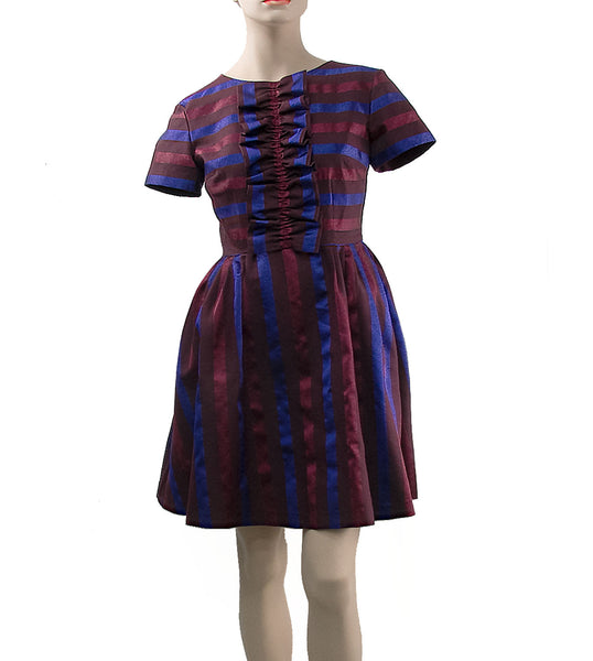 Maroon/Blue Stripe Dress