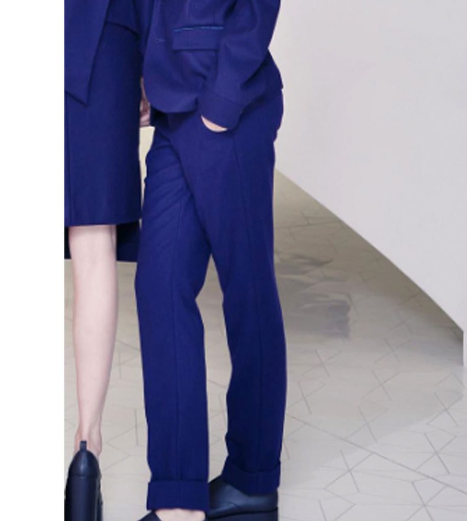 Blue/Purple Tailored Straight Trousers