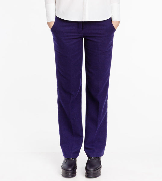 Blue/Purple Tailored Straight Trousers