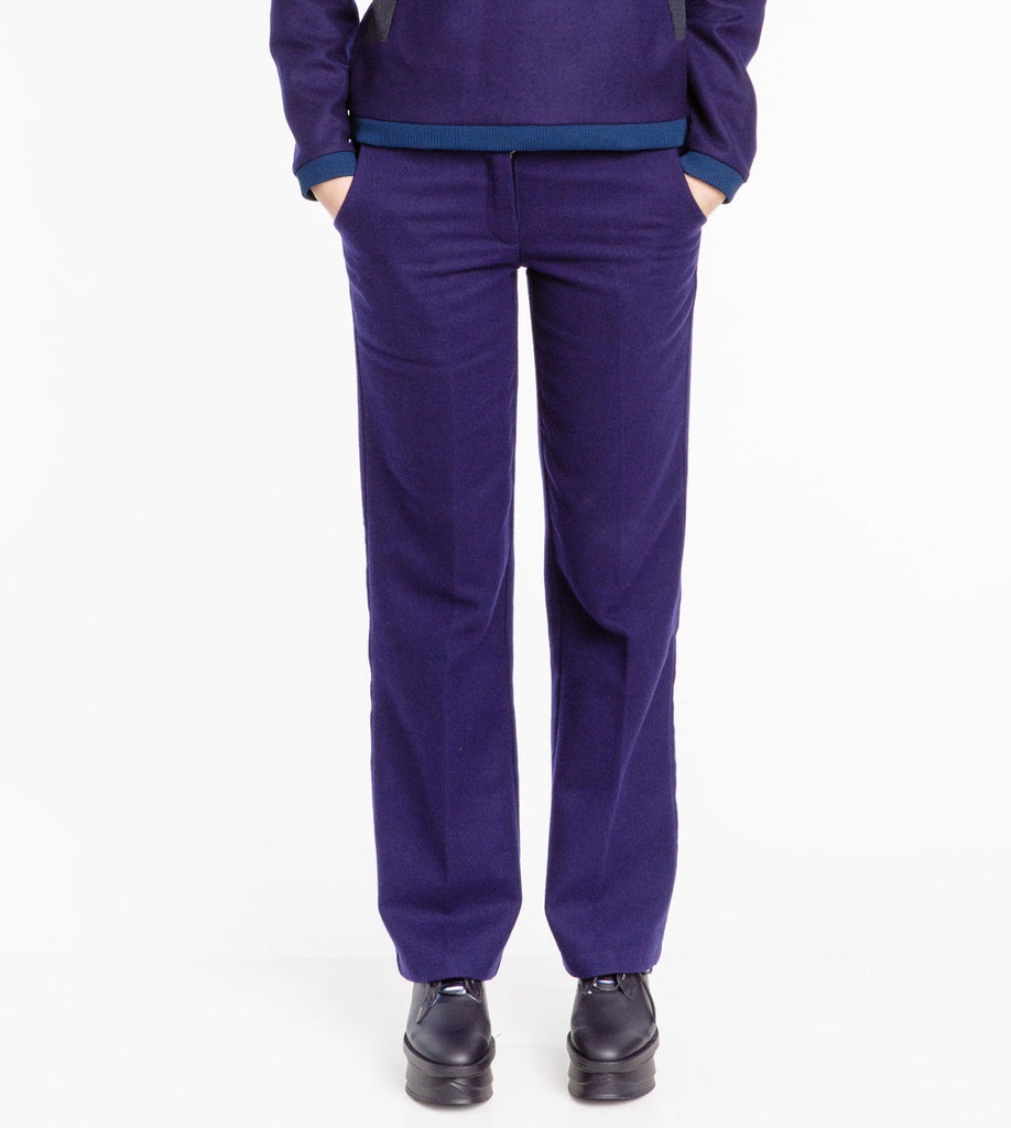 Blue/Purple Tailored Straight Trousers