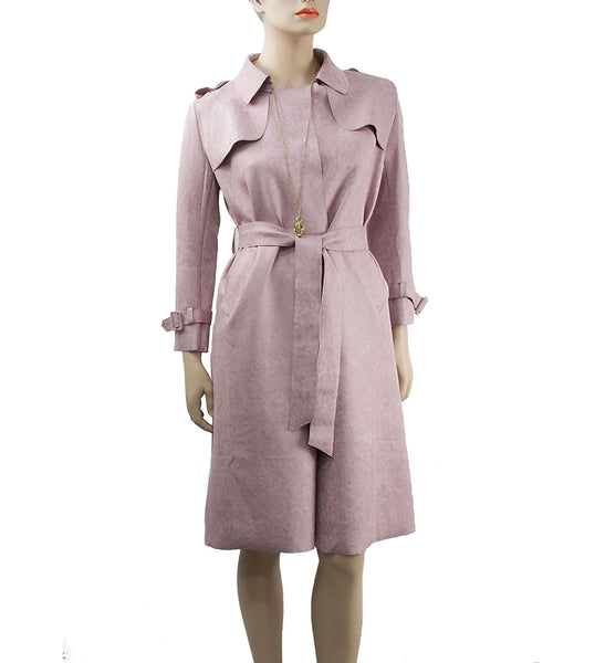 Dusty Rose Vegan Trench Coat