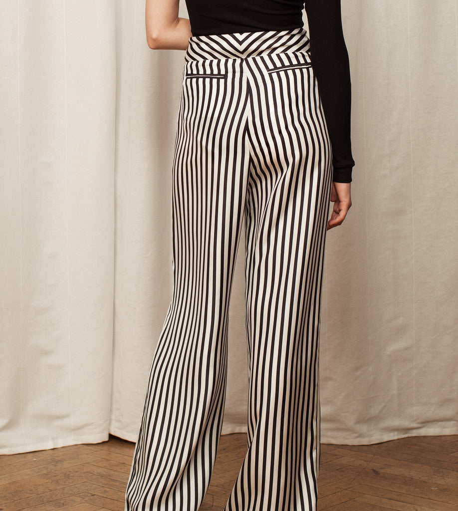 Buy Black & White Striped Ellen Pants
