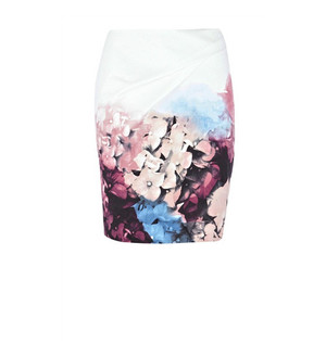 Cream and multi color Skirt