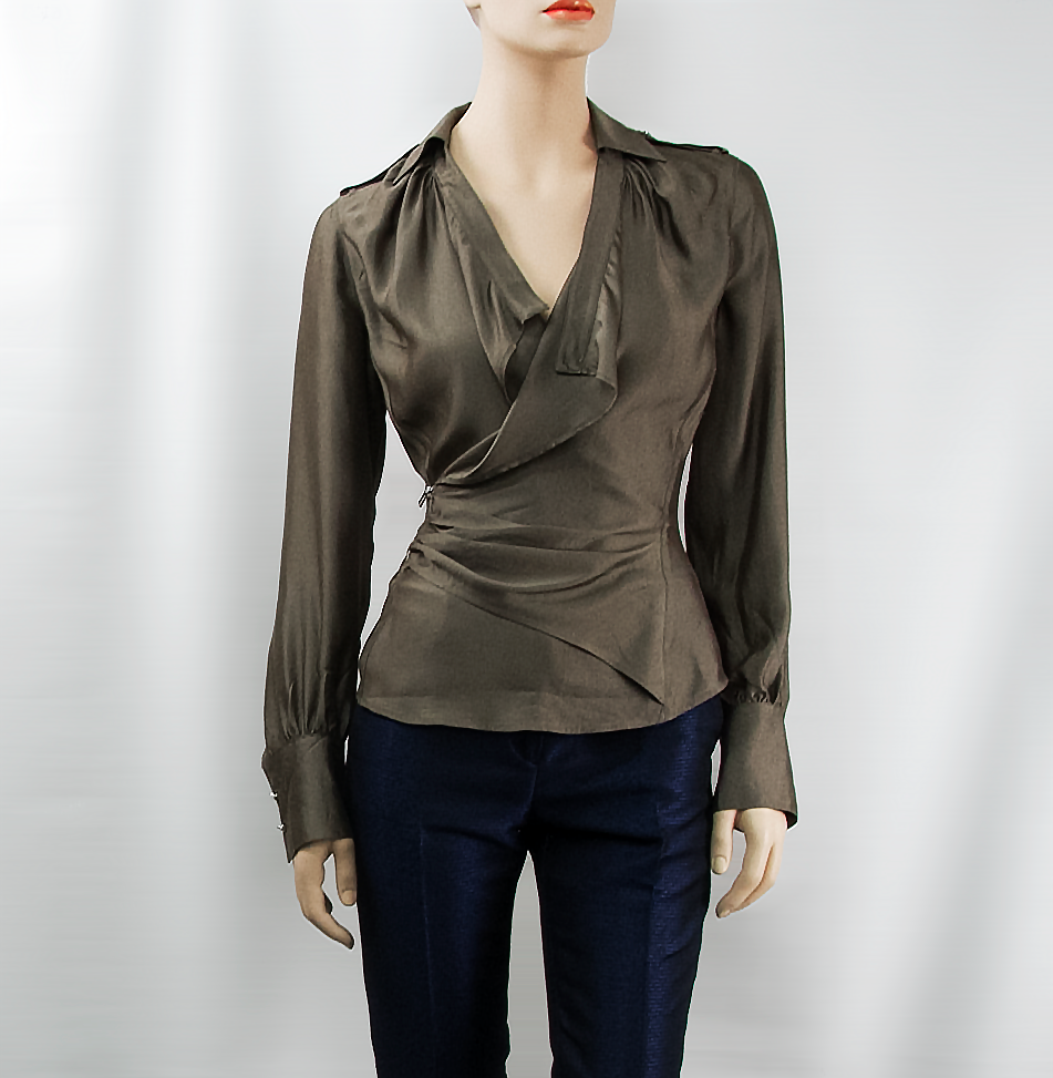 Dark Bronze Wrap Blouse