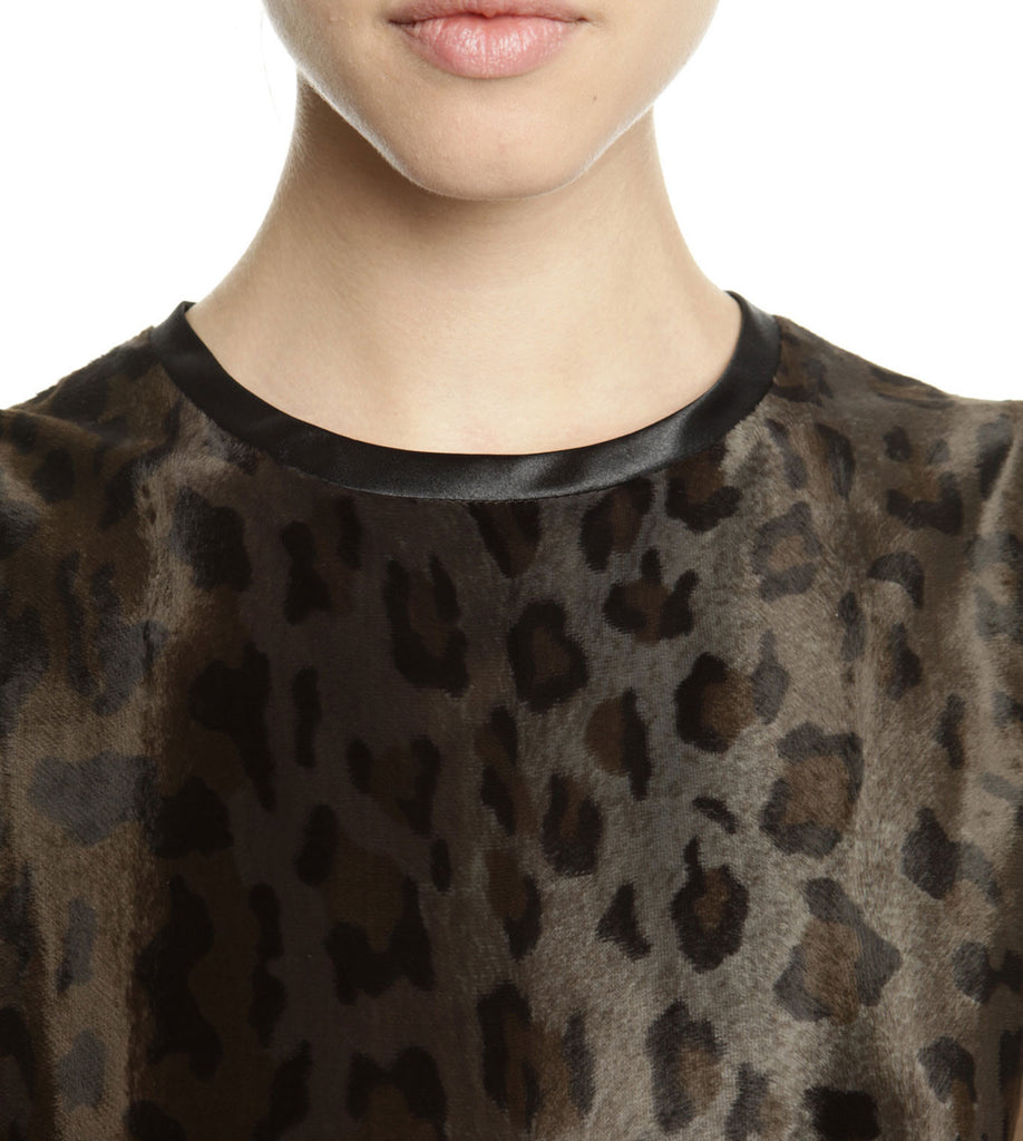 Faux Pony Fur Animal Print Dress