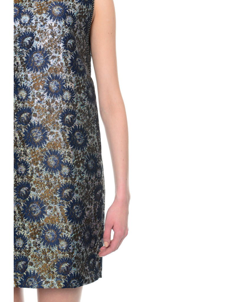Blue Lurex Jacquard Dress