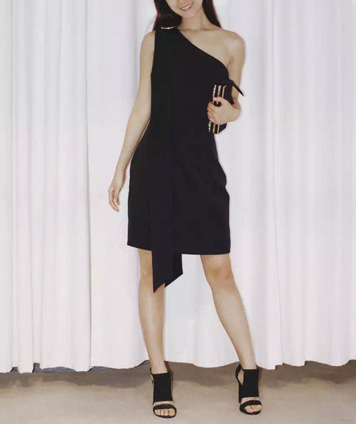 Black One-Shoulder Dress