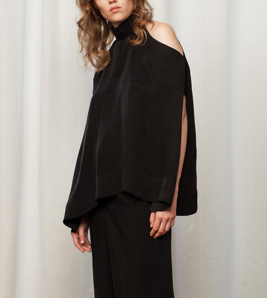 Black Open Shoulder Top
