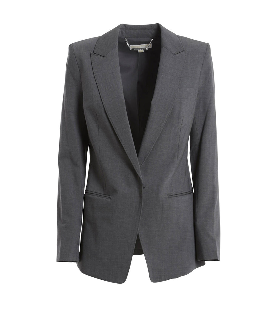 Grey One-Button Blazer