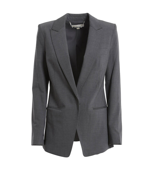 Grey One-Button Blazer