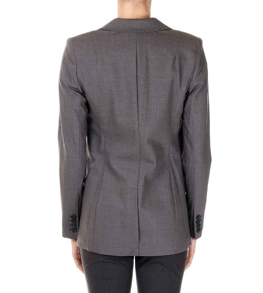 Grey One-Button Blazer