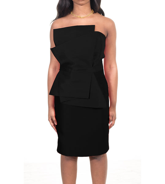 Black Sleeveless Tuxedo Dress