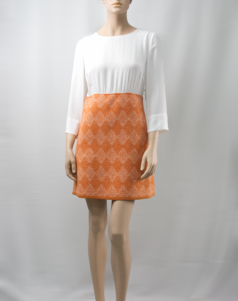 Orange and White Dress
