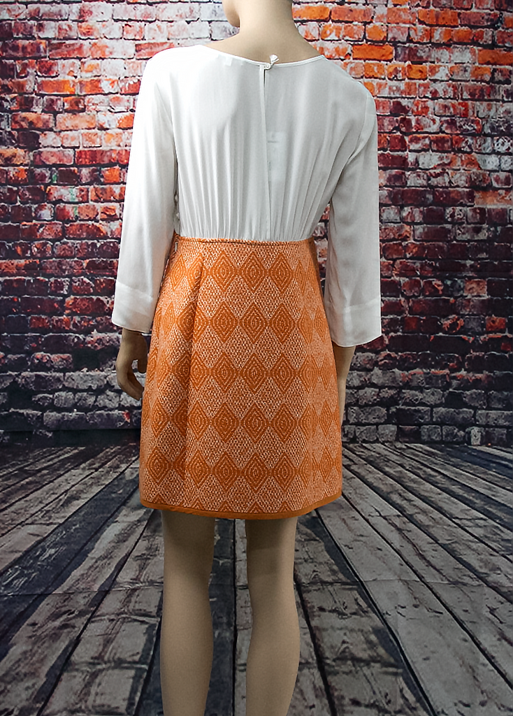Orange and White Dress