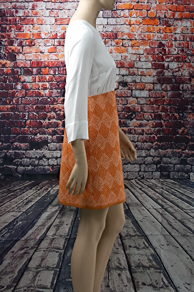 Orange and White Dress