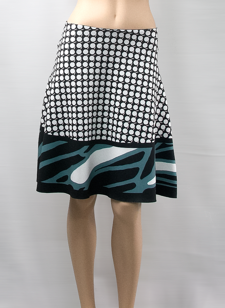 Black/Blue Dotted Skirt