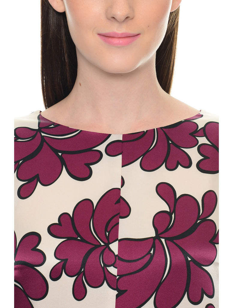 Rose/Cream Printed Satin Dress