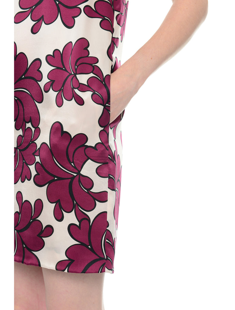 Rose/Cream Printed Satin Dress