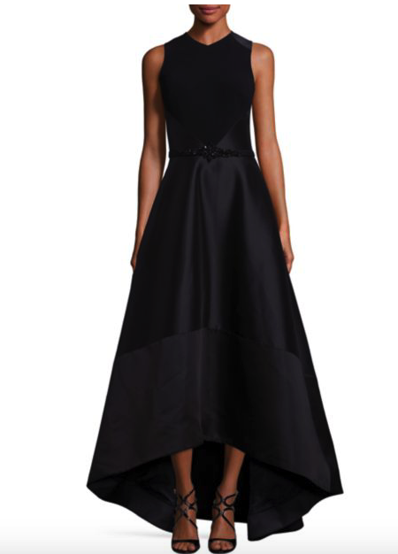 Black Sleeveless Hi-Low Gown