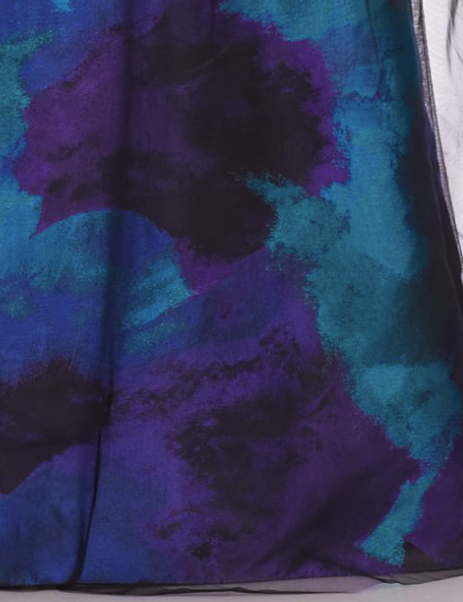 Turquoise Draped Tulle Gown