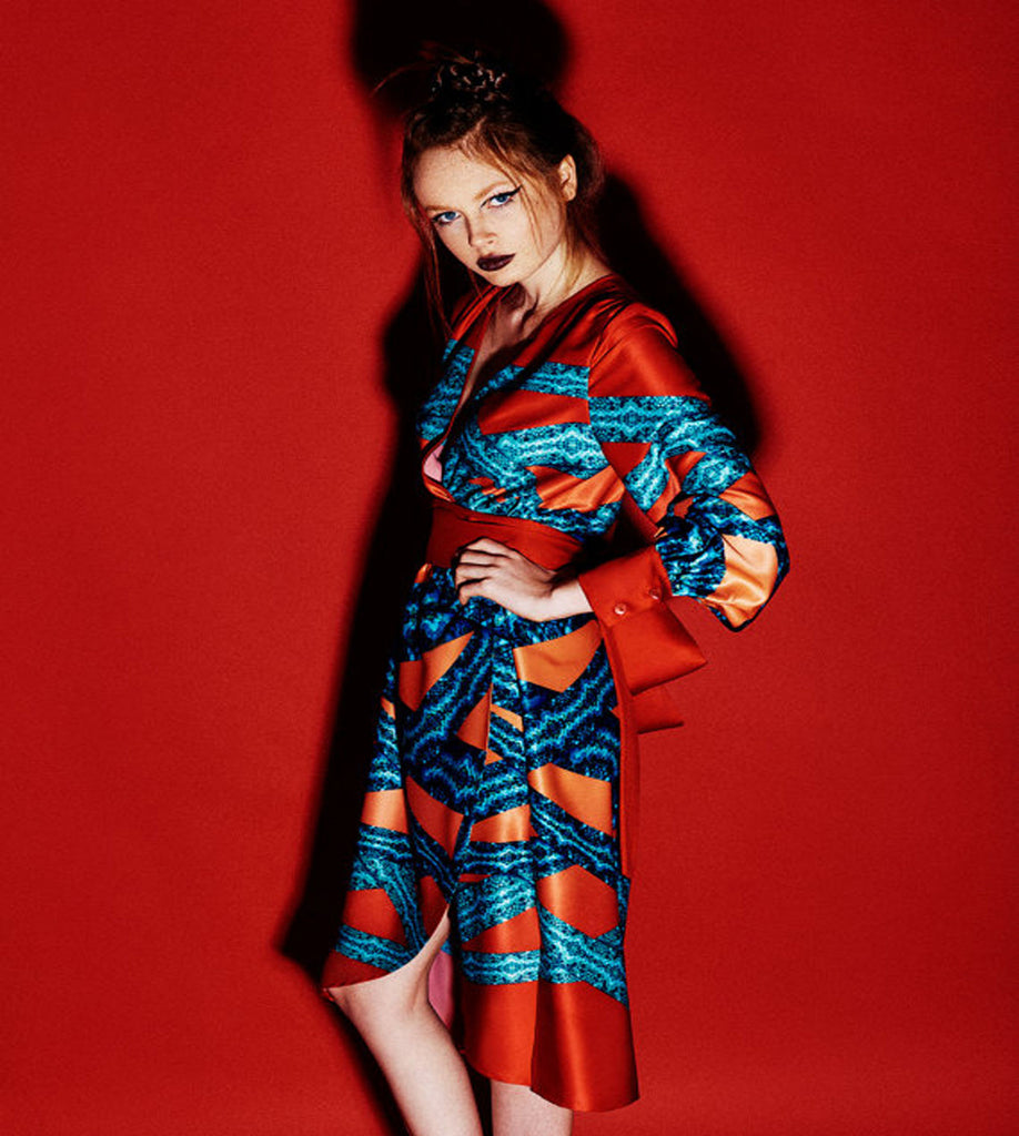 Red Blossom Kimono Dress