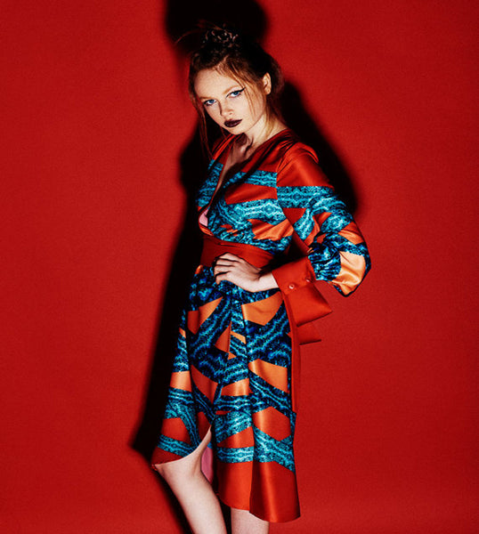 Red Blossom Kimono Dress