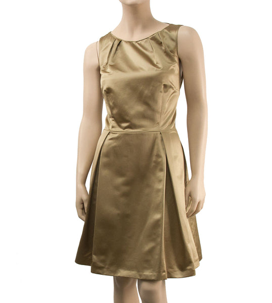 Bronze Satin Open Back Dress