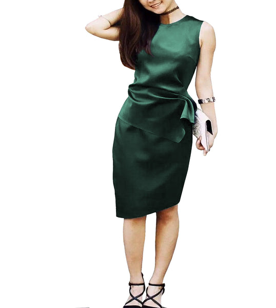 Green Sleeveless Sheath Dress