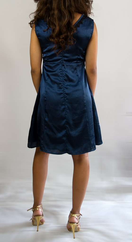 Navy V-Neck Dress