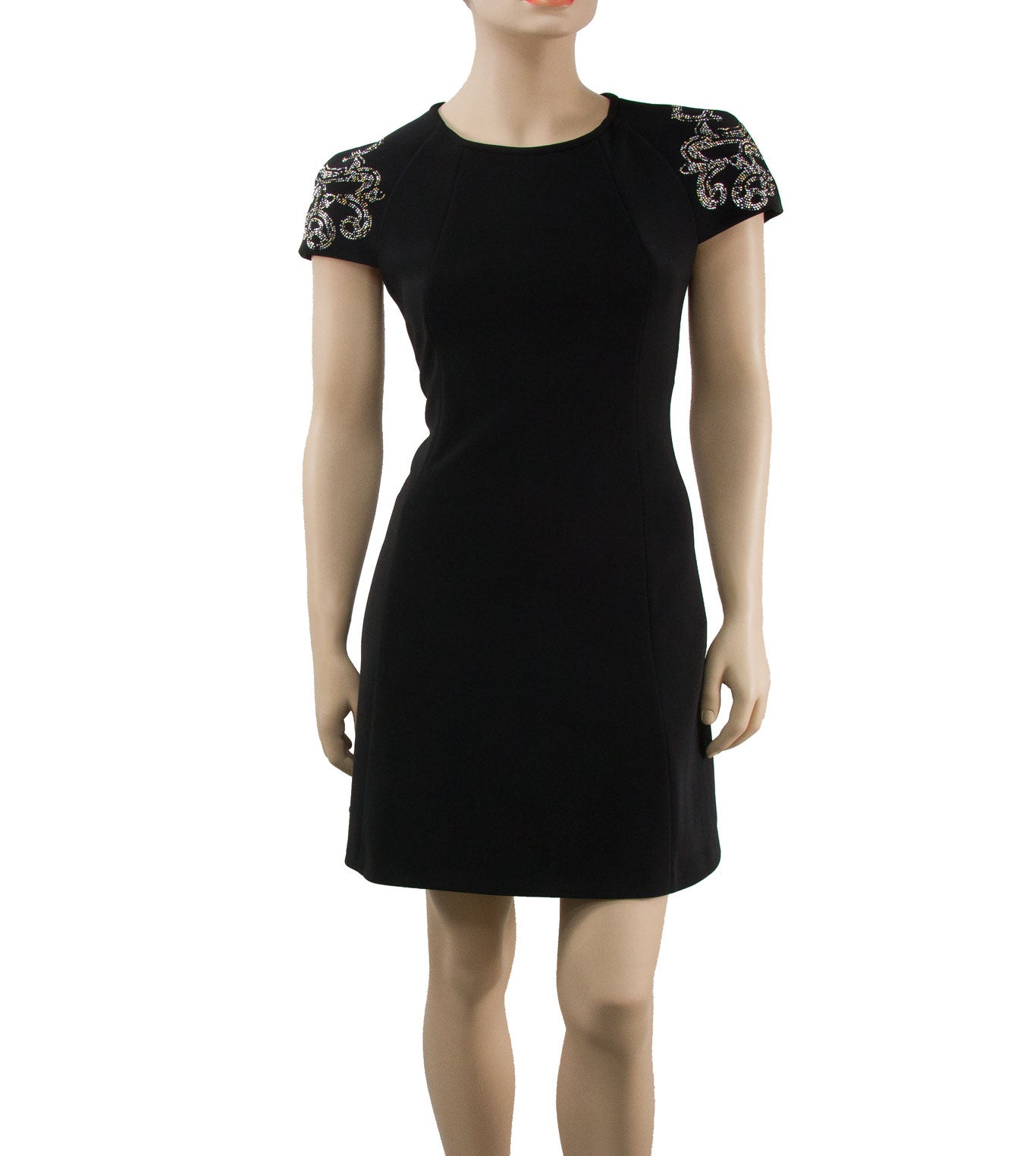 Black Beaded A-Line Dress - CURATORZ Black Beaded A-Line Dress - CURATORZ
