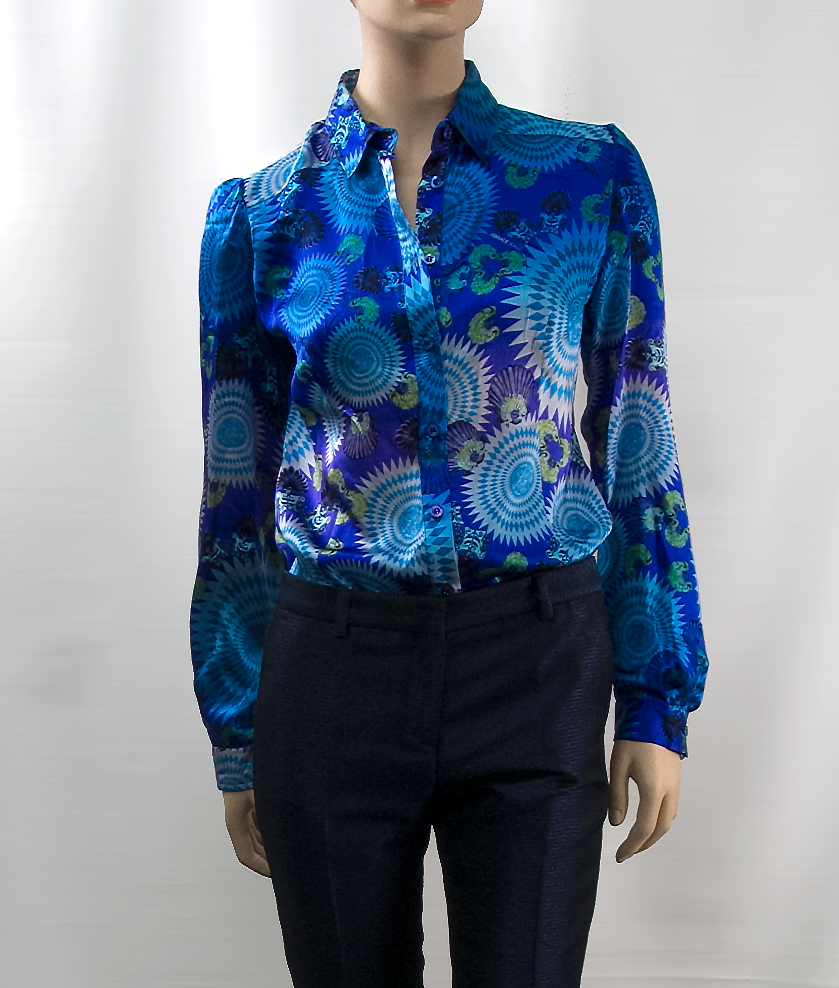 Gradient Blue Silk Shirt CURATORZ