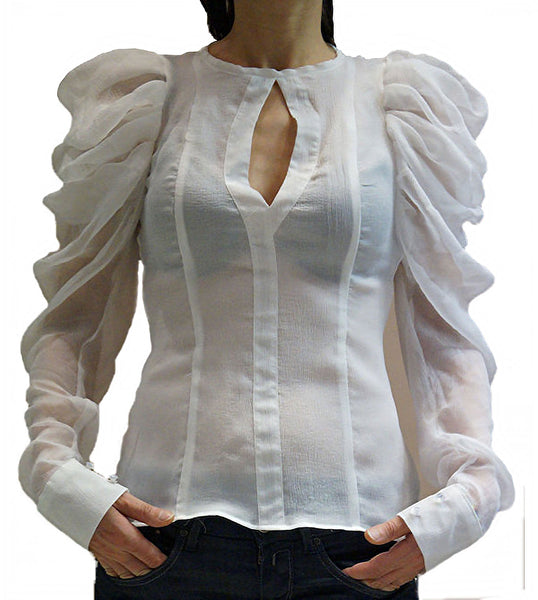 White Silk Romantic Shirt