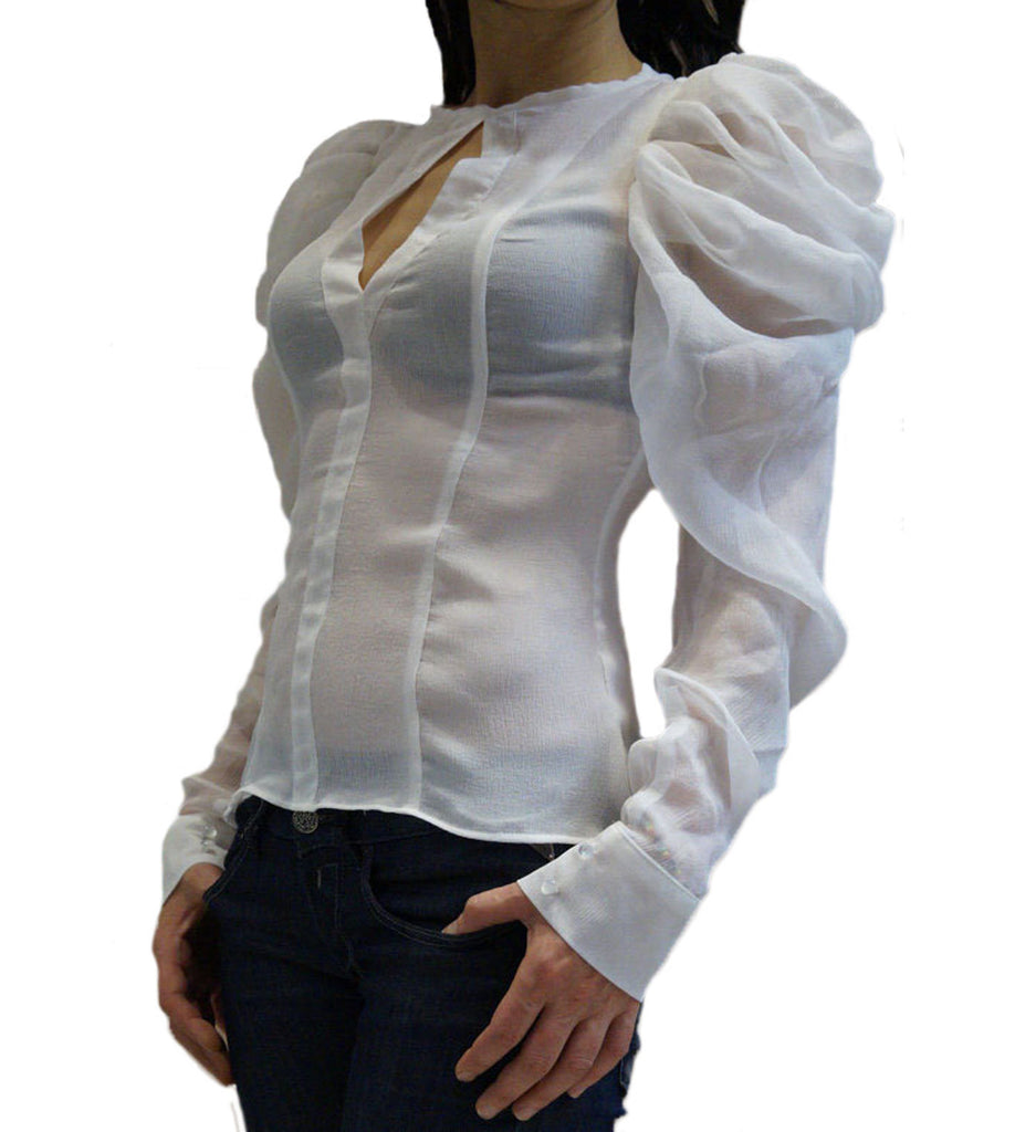 White Silk Romantic Shirt