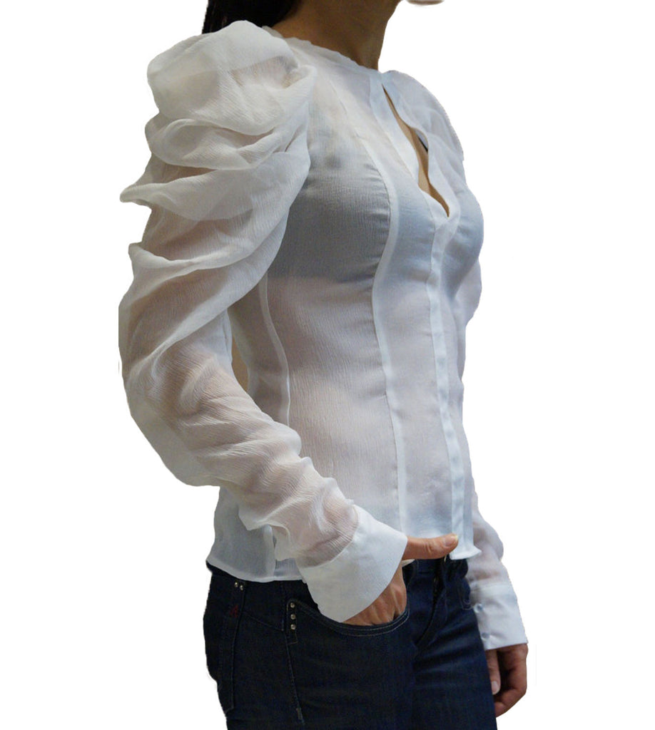 White Silk Romantic Shirt