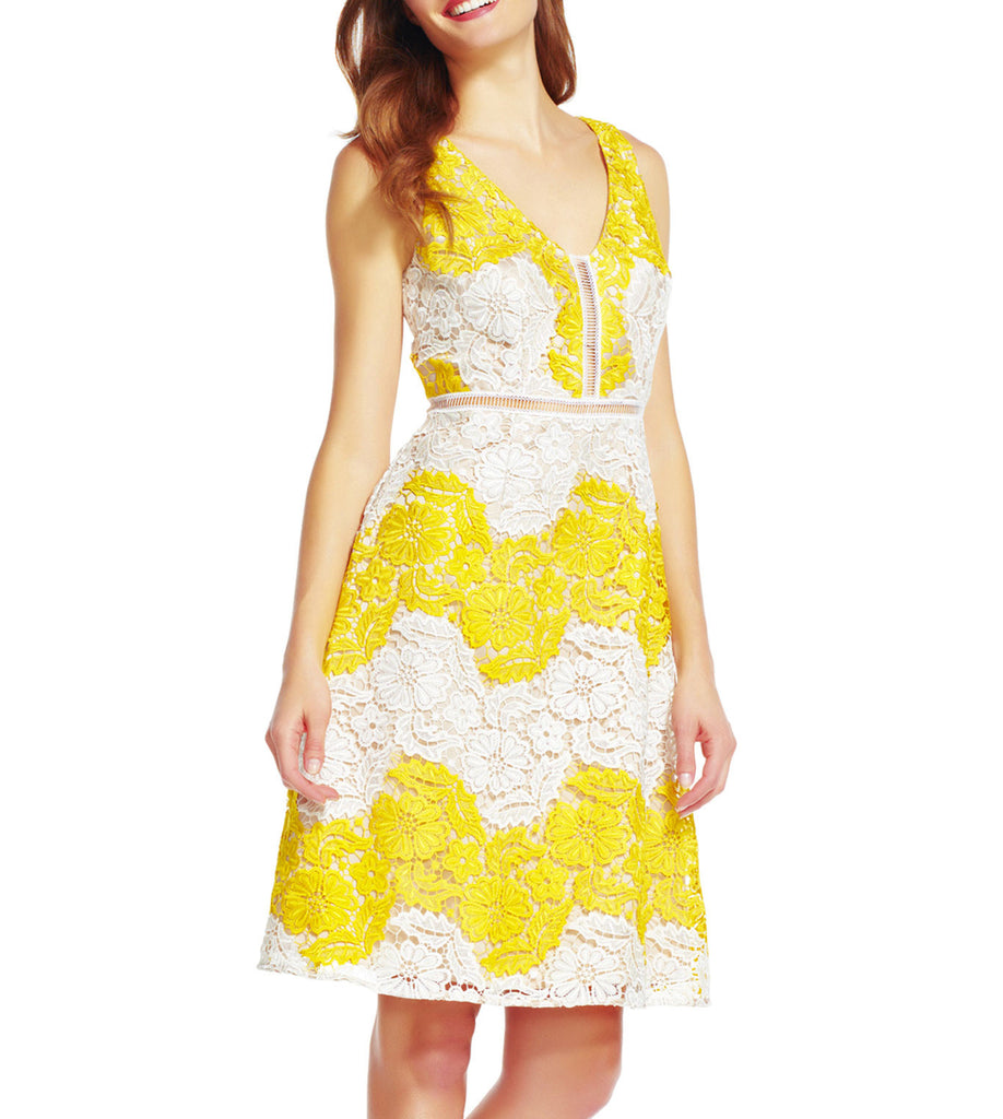 Yellow/White Lace Dress
