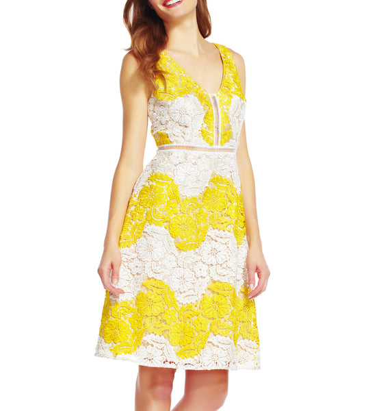Yellow/White Lace Dress