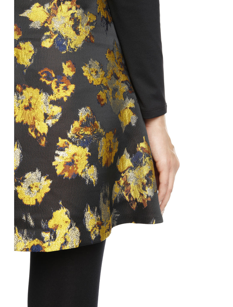 Lurex Jacquard Floral Skirt